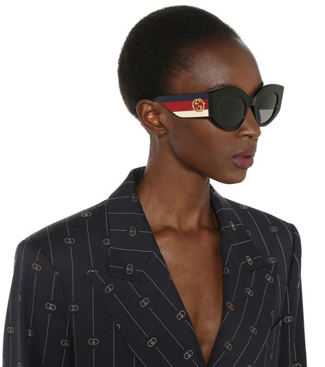 gucci asian fit black cat eye sunglasses|gucci oversized cat eye sunglasses.